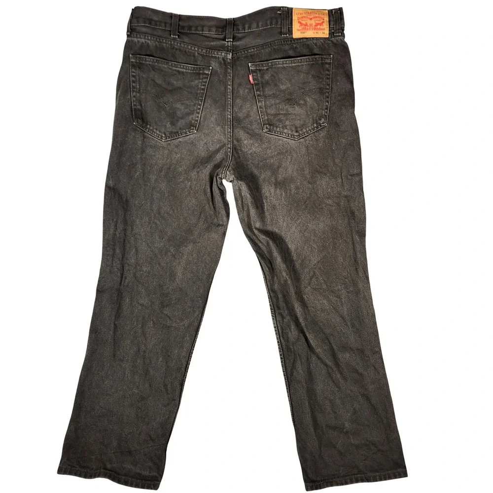 Levi's 550 Relaxed Fit Jeans Mens 40x32 Black Excellent Faded Tapered Leg Denim